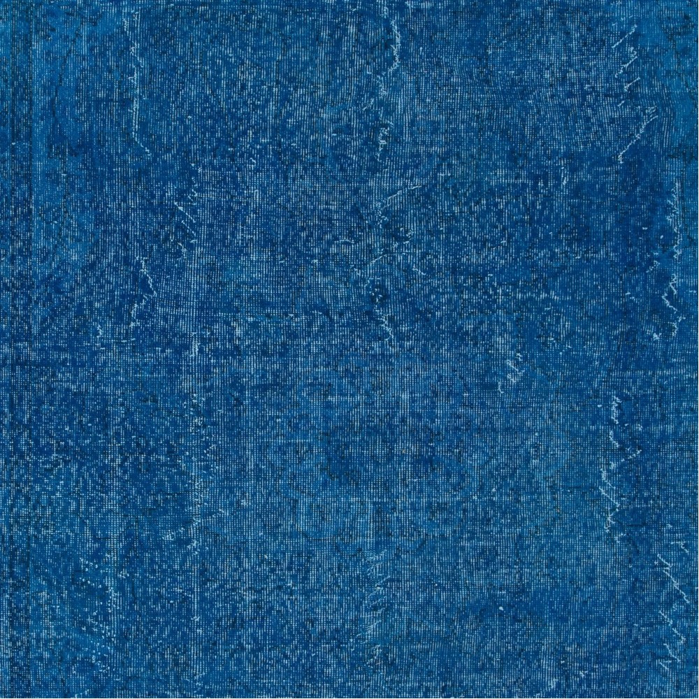 Plain Solid Blue Handmade Turkish Rug for Living Room, Entrance, Bedroom, Dining Room & Kids Room