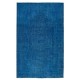 Plain Solid Blue Handmade Turkish Rug for Living Room, Entrance, Bedroom, Dining Room & Kids Room