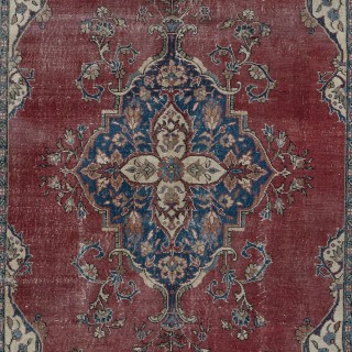 Vintage Handmade Oriental Rug for Country Homes, Tribal, Traditional Interiors