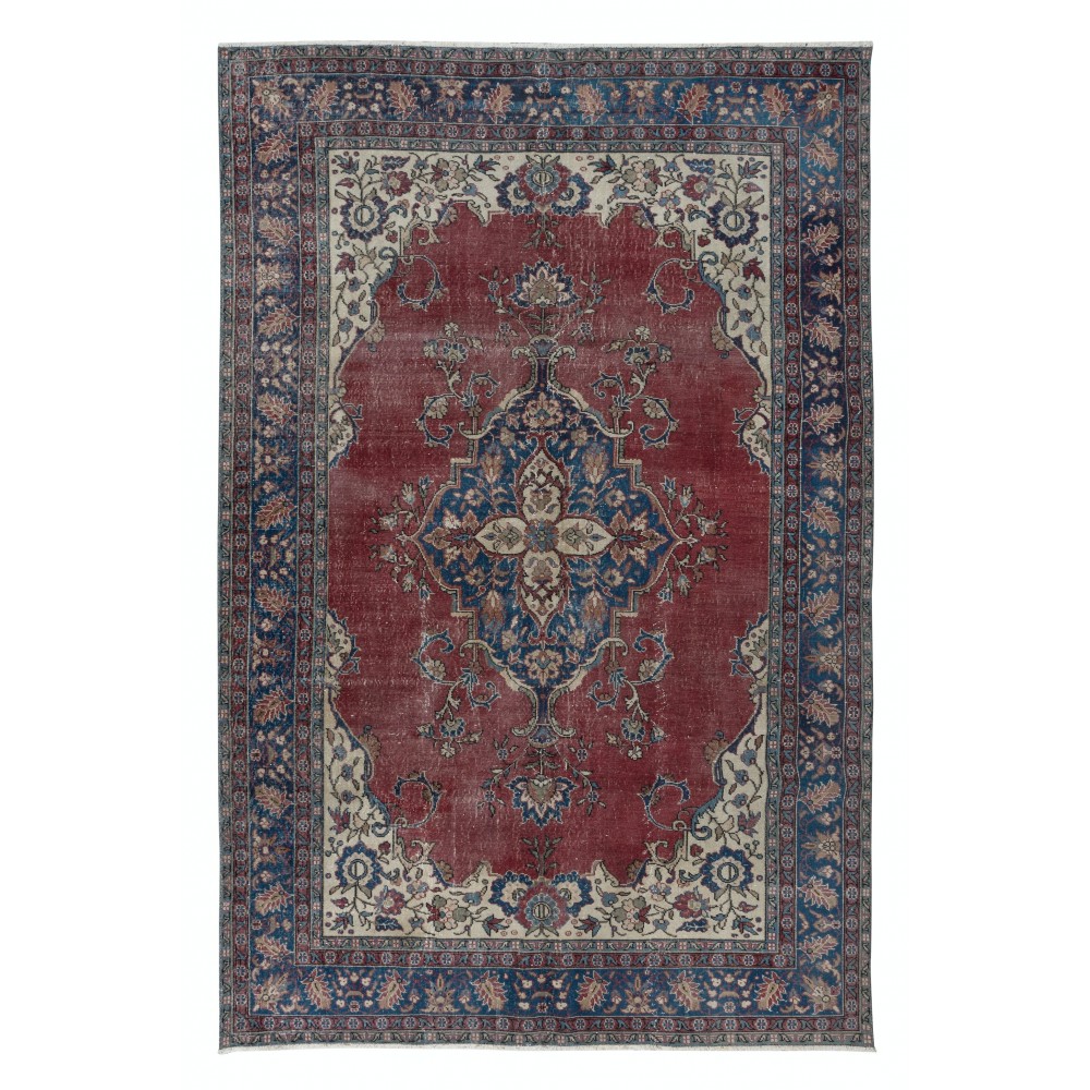 Vintage Handmade Oriental Rug for Country Homes, Tribal, Traditional Interiors