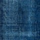 Modern Overdyed Hand Knotted Wool Blue Area Rug From Turkey