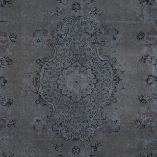 Decorative Handmade Turkish European Design Rug in Gray and Brown Tones
