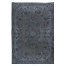 Decorative Handmade Turkish European Design Rug in Gray and Brown Tones