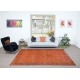 Handmade Turkish Orange Rug, Modern Floral Area Rug, Bohemian Home Decor