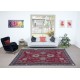 Unique Distressed Shabby Chic Vintage Turkish Oriental Rug in Red Color