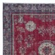 Unique Distressed Shabby Chic Vintage Turkish Oriental Rug in Red Color