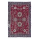 Unique Distressed Shabby Chic Vintage Turkish Oriental Rug in Red Color