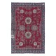 Unique Vintage Handmade Turkish Wool Area Rug in Red