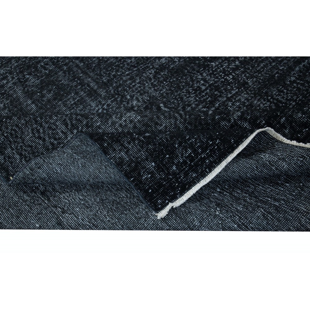 Modern Black Area Rug, Handwoven and Handknotted in Turkey