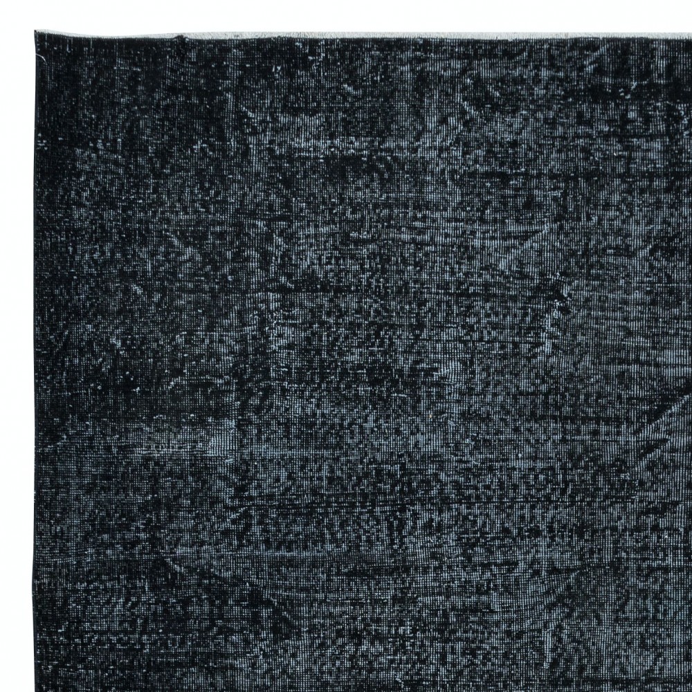 Modern Black Area Rug, Handwoven and Handknotted in Turkey