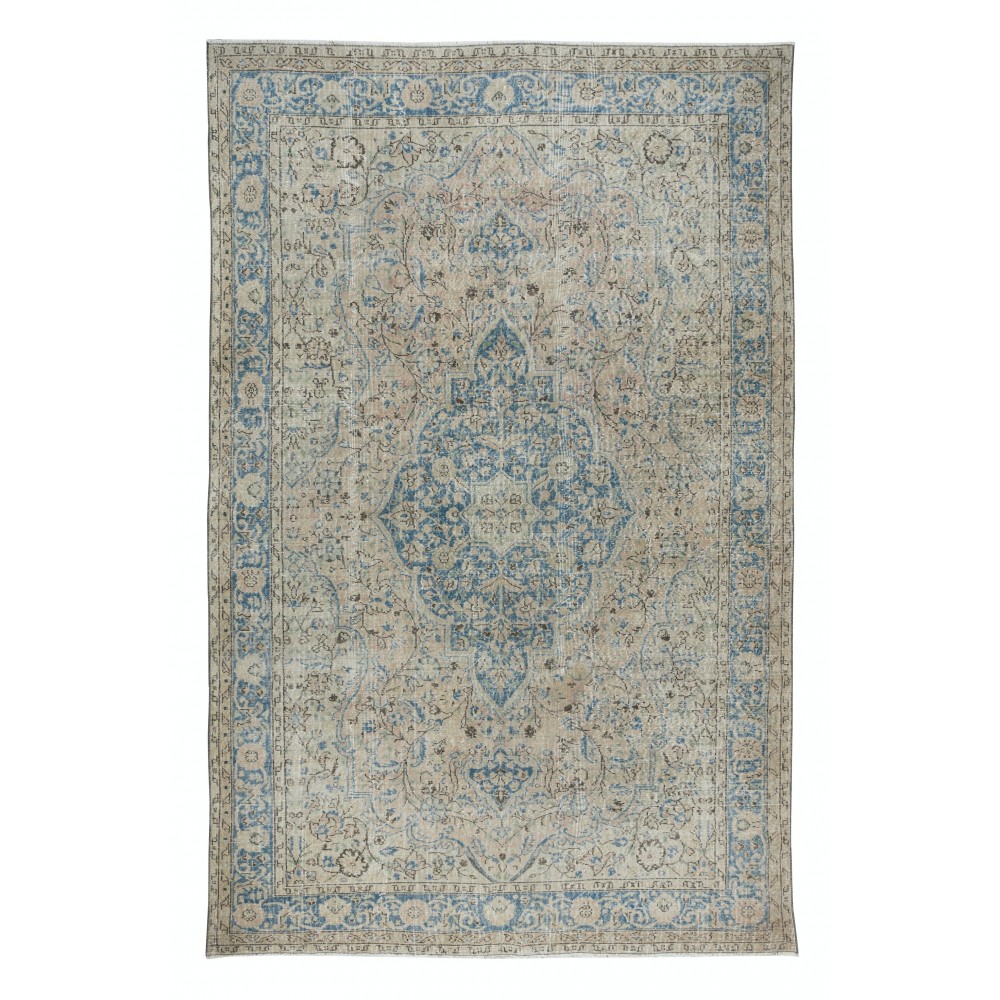 One of a Kind Anatolian Rug, Ca 1950, Handmade Wool Carpet in Muted Colors