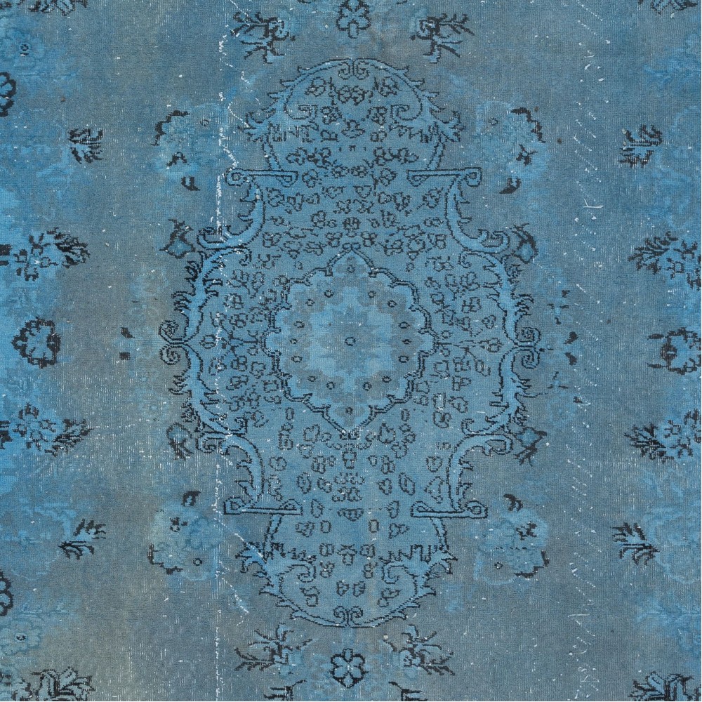 Light Blue Modern Area Rug, Sky Blue Upcycled Carpet, Handmade Living Room Carpet
