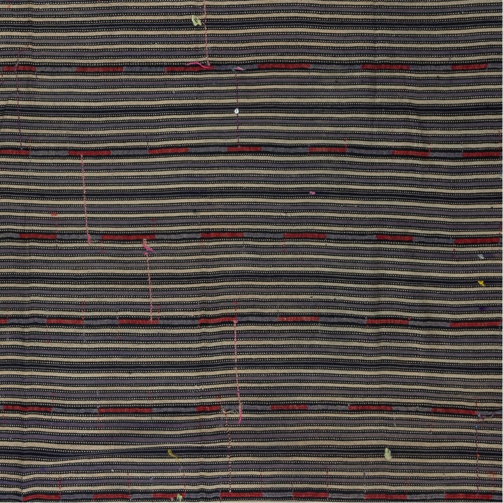 Unique Hand-Woven Striped Kilim, Vintage Flat-Weave Anatolian Rug