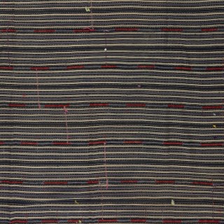 Unique Hand-Woven Striped Kilim, Vintage Flat-Weave Anatolian Rug
