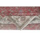 Vintage Handmade Turkish Rug in Red & Beige with All-Over Flower Design