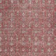 Vintage Handmade Turkish Rug in Red & Beige with All-Over Flower Design