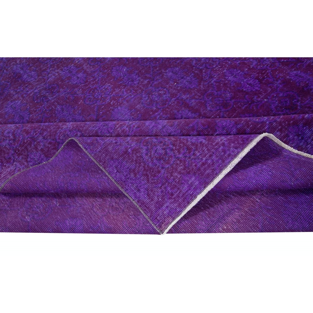 Large Modern Handmade Turkish Wool Area Rug in Boysenberry & Violet Purple Colors