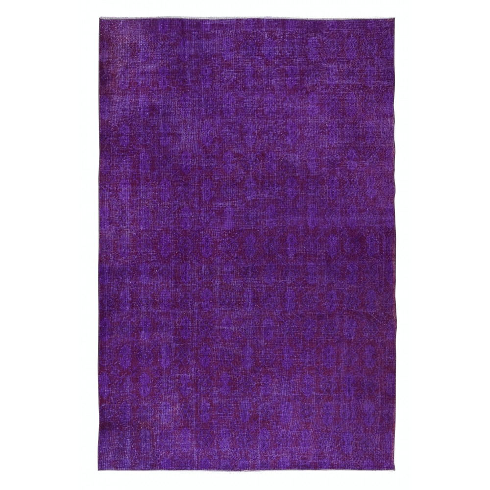 Large Modern Handmade Turkish Wool Area Rug in Boysenberry & Violet Purple Colors