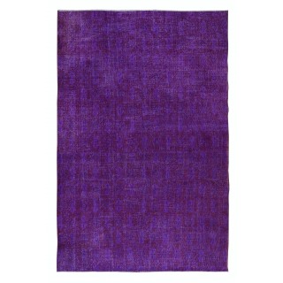 Large Modern Handmade Turkish Wool Area Rug in Boysenberry & Violet Purple Colors