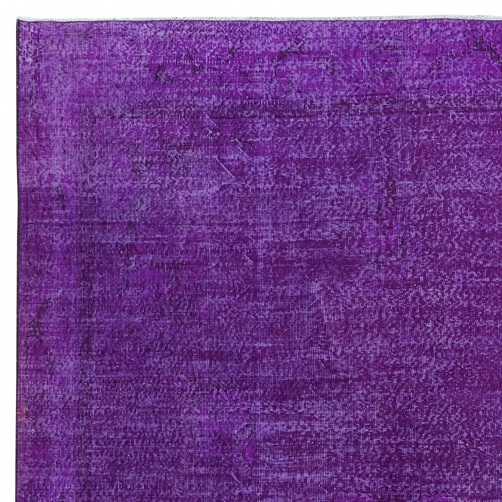 Plain Purple Unique Handknotted Large Rug. Modern Turkish Carpet. Bohemian Rug for Living Room