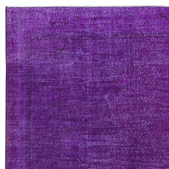 Plain Purple Unique Handknotted Large Rug. Modern Turkish Carpet. Bohemian Rug for Living Room