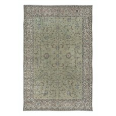 Moss Green Handmade Turkish Area Rug for Modern Home & Office Decor