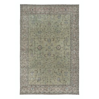 Moss Green Handmade Turkish Area Rug for Modern Home & Office Decor