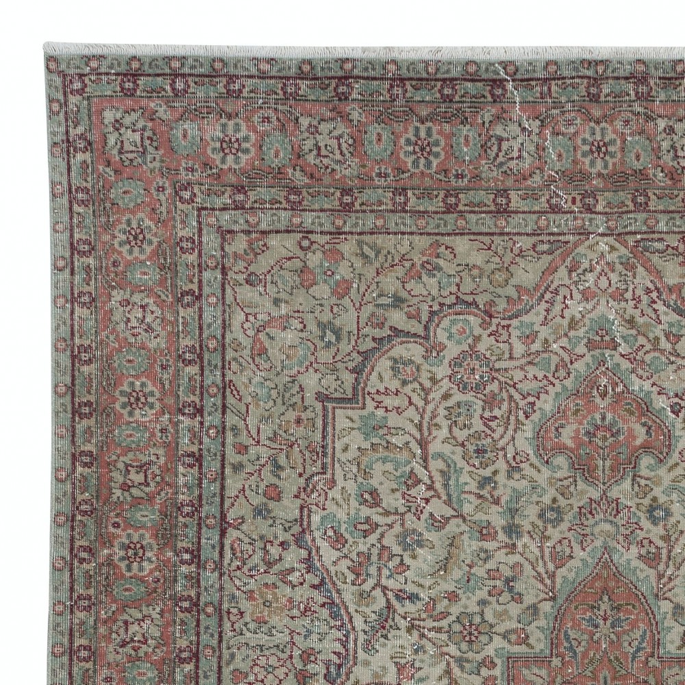Unique Vintage Village Rug, Ca 1960, Handmade Turkish Medallion Design Carpet