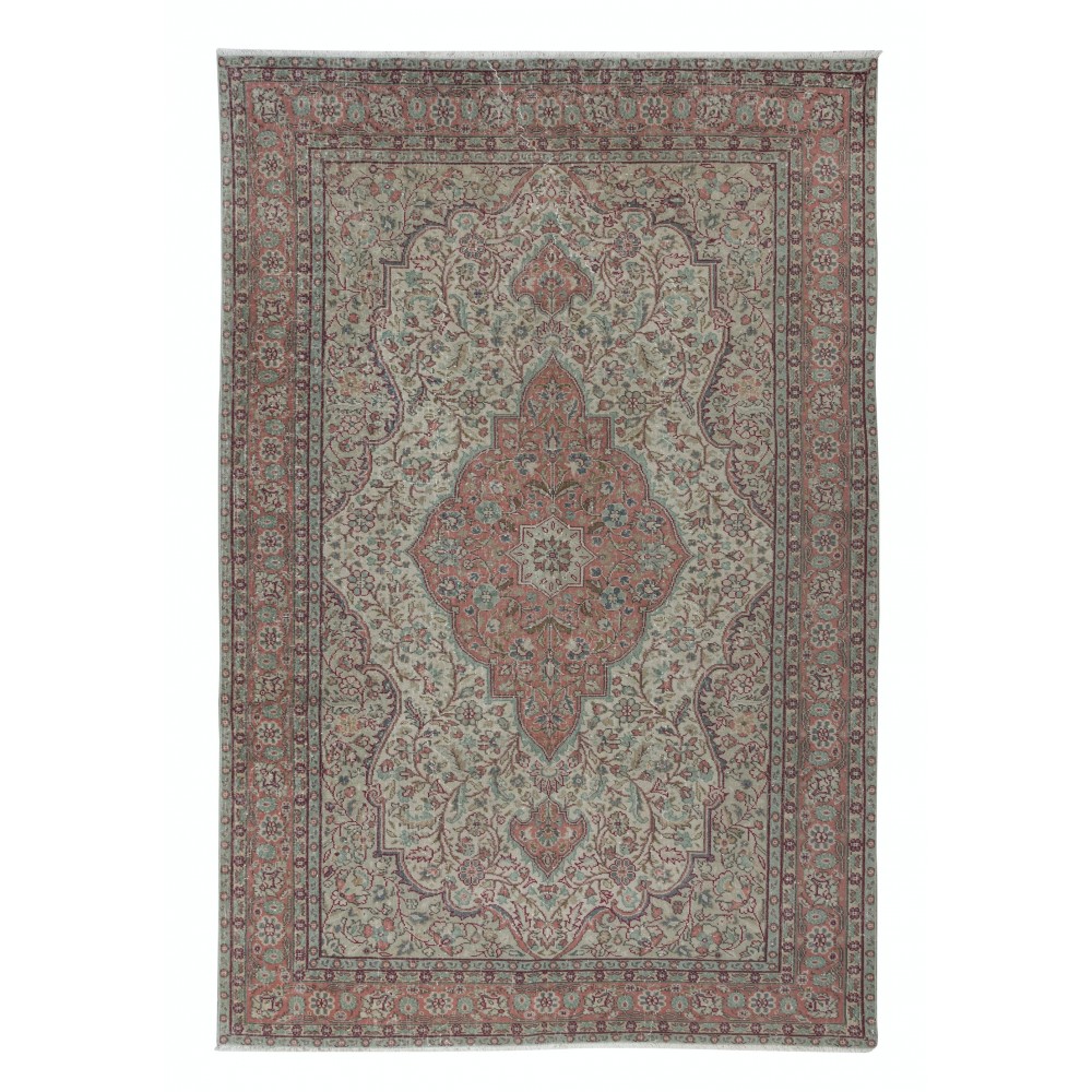 Unique Vintage Village Rug, Ca 1960, Handmade Turkish Medallion Design Carpet