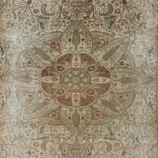 One of a Kind Vintage Area Rug, Hand Knotted Anatolian Carpet with Medallion Design