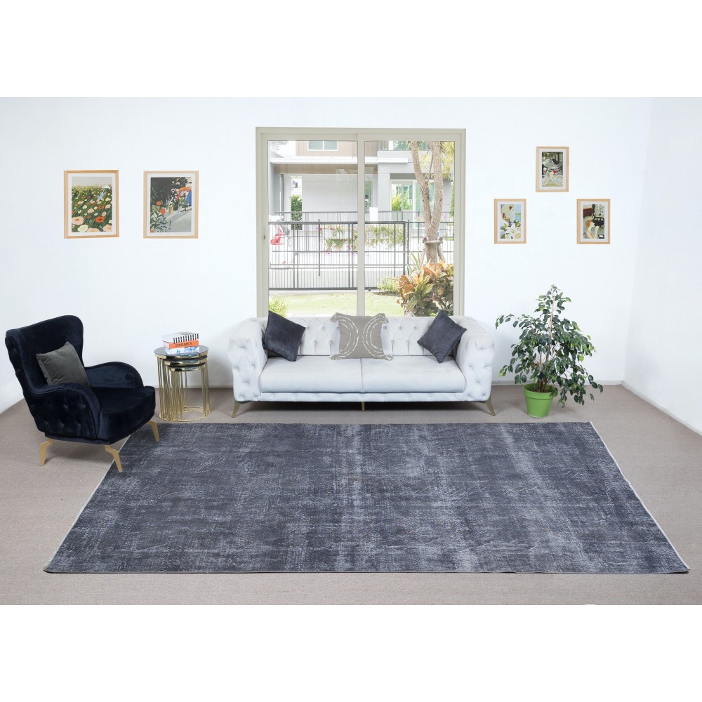 Handmade Turkish Large Area Rug in Gray Tones, Ideal for Modern Home and Office Decor