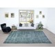 Hand Knotted Shabby Chic Style Rug, Dark Green Carpet for Dining Room, Living Room & Bedroom Decor