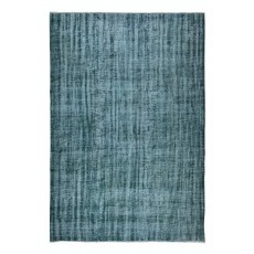 Hand Knotted Shabby Chic Style Rug, Dark Green Carpet for Dining Room, Living Room & Bedroom Decor