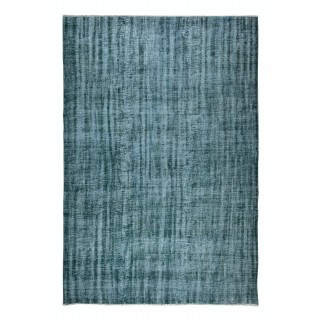 Hand Knotted Shabby Chic Style Rug, Dark Green Carpet for Dining Room, Living Room & Bedroom Decor