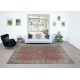 Romantic Vintage Handmade Turkish Large Rug in Red & Beige with Botanical Design