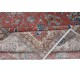 Vintage Handmade Turkish Large Area Rug in Red & Beige with Botanical Design