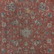Vintage Handmade Turkish Large Area Rug in Red & Beige with Botanical Design