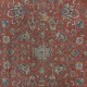 Romantic Vintage Handmade Turkish Large Rug in Red & Beige with Botanical Design