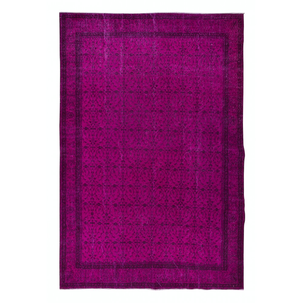 Decorative Pink Large Rug for Modern Interiors, Handmade in Turkey