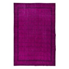 Decorative Pink Large Rug for Modern Interiors, Handmade in Turkey