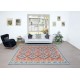 Swedish Hand-Woven Vintage Kilim Rug with Geometric Details, 'Flat-Weve', 100% Wool