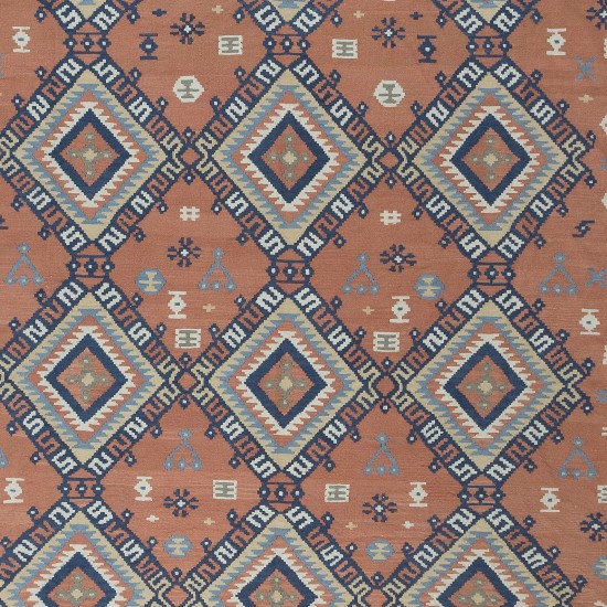 Swedish Hand-Woven Vintage Kilim Rug with Geometric Details, 'Flat-Weve', 100% Wool