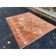 Modern Moroccan Design Rug in Marble Orange, Beige & Brown, 100% Wool, Hand-Knotted Turkey, Custom Options Available