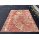 Modern Moroccan Design Rug in Marble Orange, Beige & Brown, 100% Wool, Hand-Knotted Turkey, Custom Options Available