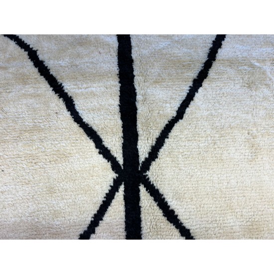 New Handmade "Tulu" Rug, 100% Natural Un-Dyed Wool, Beige & Black Colors