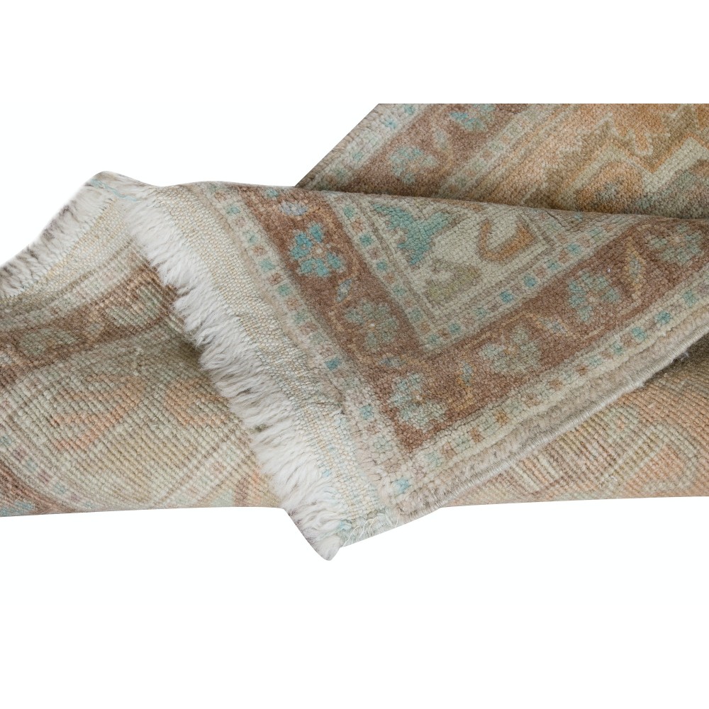 Vintage Anatolian Oushak Accent Rug in Muted Colors. Handmade Door Mat, Bath Mat