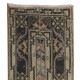 Vintage Handmade Turkish Wool Narrow Runner Rug for Hallway Decor