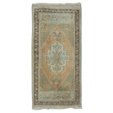 Hand Made Sun Faded Accent Rug, Turkish Door Mat, Vintage Bath Mat, Kitchen Throw Rug
