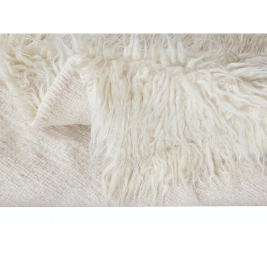 Handmade Shaggy Accent Rug Made of Natural Mohair Wool. Vintage Turkish Small Tulu Carpet. Custom Options Available