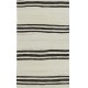 Vintage Anatolian Narrow Kilim Runner in Cream with Dark Brown Stripes, Flat-Weave Corridor Rug